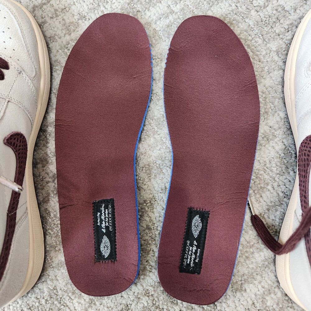 Nike men Air Jordan 1 x A Ma Maniére sail & burgundy hi-top sneakers size 10.5 - Picture 9 of 12